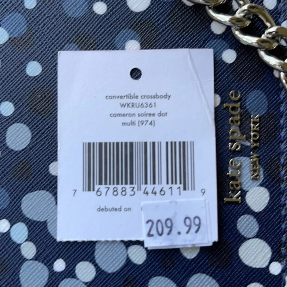 Kate Spade Cameron Convertible Crossbody Black with Multi-Colored Dots - Picture 10 of 16